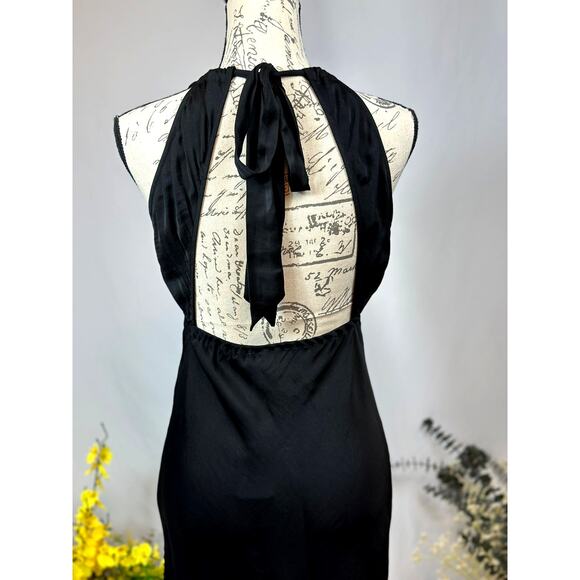 Free People Night Owl Tie Back Slip Dress Black S - Picture 13 of 15
